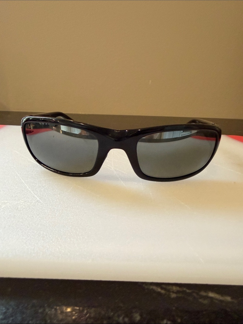Black Maui Jim Stingray Polarized Sunglasses - Sport Wrap Style